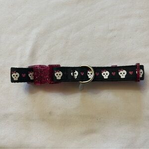 Medium Black/Pink Skull Dog Collar